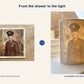 A creased soldier portrait restored and printed as a glowing 3D Moment