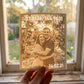 Love story 3D Moment lithophane of a couple with their special date, glowing at sunset